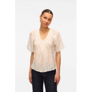 Bluza cu decolteu in V si maneci scurte
