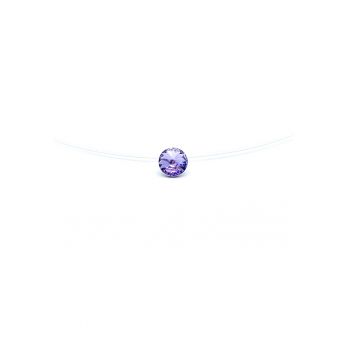 Colier fir transparent cu Cristal Swarovski in suport din Argint 925 - reglabil