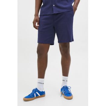 Pantaloni scurti cu snur de ajustare si model texturat