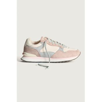 Pantofi sport cu garnituri din piele intoarsa