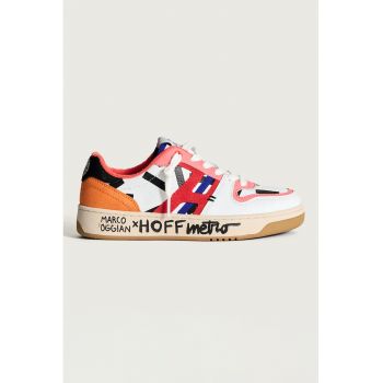 Pantofi sport cu logo si model colorblock