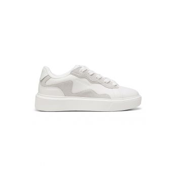 Pantofi sport cu piele si piele intoarsa