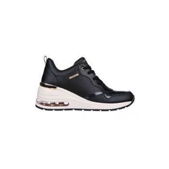 Pantofi sport cu talpa wedge si insertii de piele Million Air-Hotter Air
