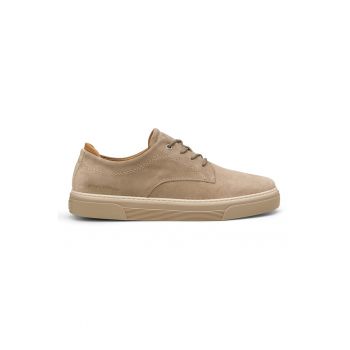 PAntofi sport de piele intoarsa cu varf rotund