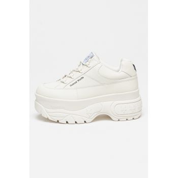 Pantofi sport demi-wedge de piele Sporty