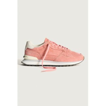 Pantofi sport din piele intoarsa cu detalii contrastante