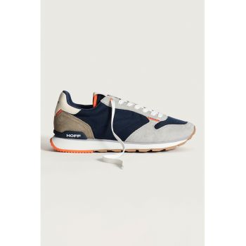 Pantofi sport din piele intoarsa cu garnituri din material textil