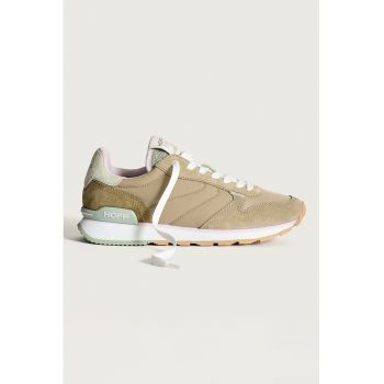 Pantofi sport din piele intoarsa cu piele ecologica