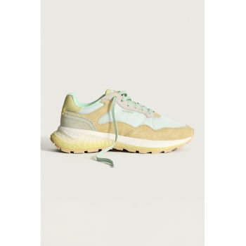 Pantofi sport din piele intoarsa si material textil cu logo