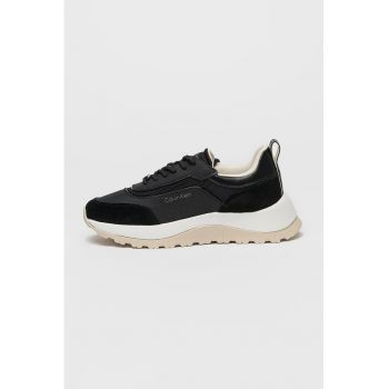 Pantofi sport din piele si material textil