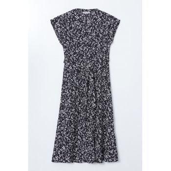 Rochie cu imprimeu si decolteu in V