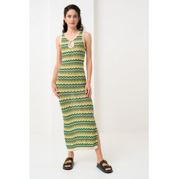 Rochie maxi cu insertii metalizate Ember