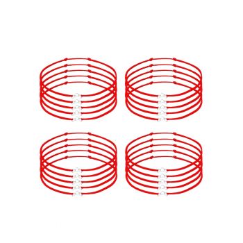 Set 20 bratari Martisor cu Inimioare din Argint 925 - snur rosu reglabil - 1 Martie
