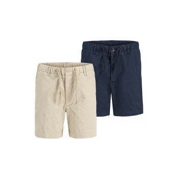Set de pantaloni scurti cu model uni si snur de ajustare - 2 piese