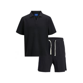 Set de tricou polo si pantaloni scurti cu talie ajustabila - 2 piese