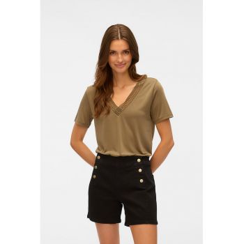 Tricou cu insertie crosetata Savannah