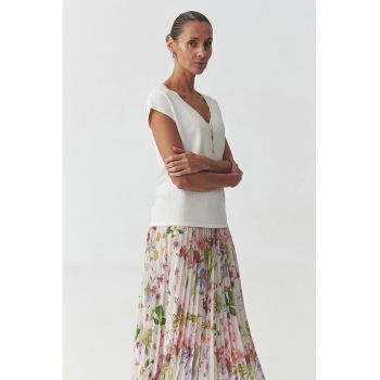 Bluza cu maneci scurte si decolteu in V