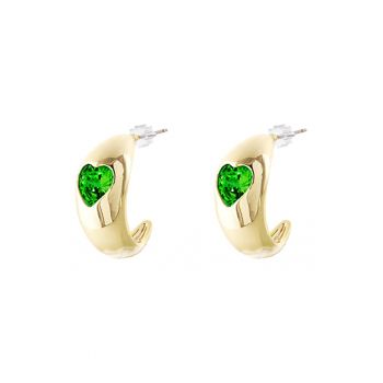 Cercei placati cu aur de 18K si decorati cu zirconia