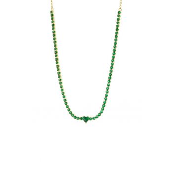 Colier placat cu aur de 18K si decorat cu zirconia Happy Hearts