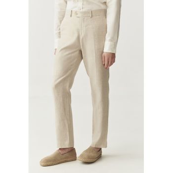 Pantaloni conici din in