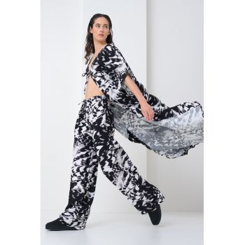 Pantaloni de plaja cu model abstract