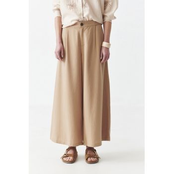 Pantaloni din amestec de lyocell cu croiala ampla