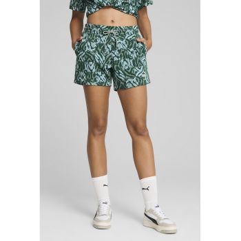 Pantaloni scurti cu imprimeu si snur de ajustare
