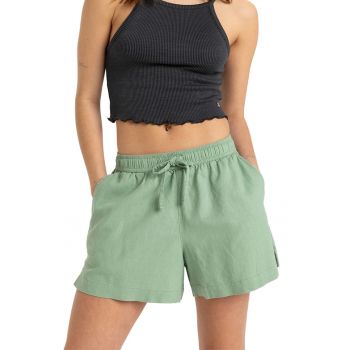 Pantaloni scurti uni de plaja din amestec de in