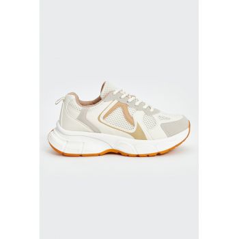 Pantofi sport cu insertii din piele ecologica