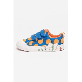 Pantofi sport cu velcro si insertii grafice