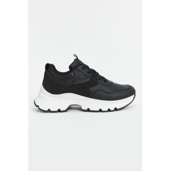 Pantofi sport din piele ecologica cu sireturi