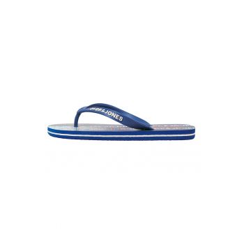 Papuci flip-flop cu talpa plata si detaliu logo