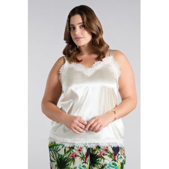 Top de satin cu bretele late