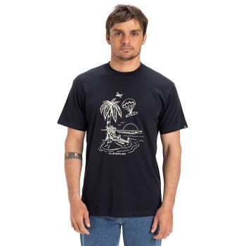 Tricou cu decolteu la baza gatului si imprimeu grafic