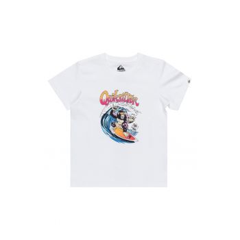 Tricou de bumbac cu decolteu la baza gatului Kong Story