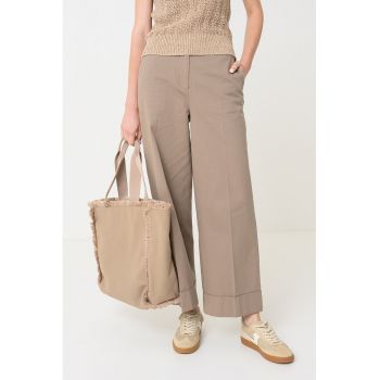 Pantaloni drepti cu talie inalta