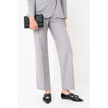 Pantaloni drepti cu talie inalta