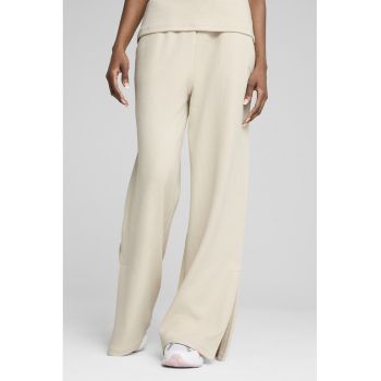 Pantaloni evazati cu cordon in talie