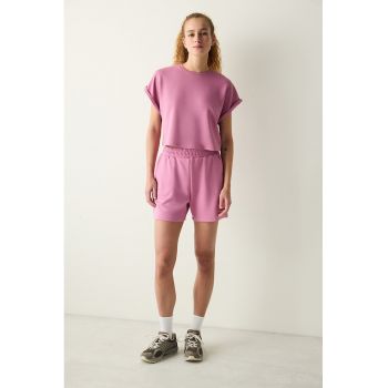 Pantaloni scurti cu talie inalta