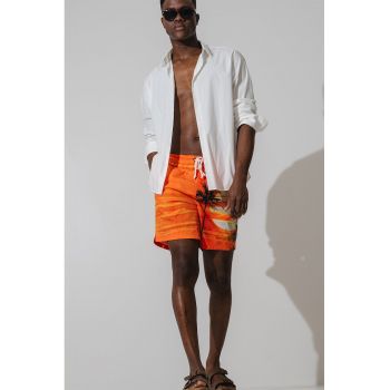 Pantaloni scurti de baie cu imprimeu tropical