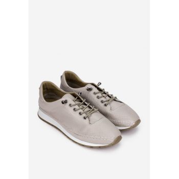 Pantofi dama bej cu siret elastic