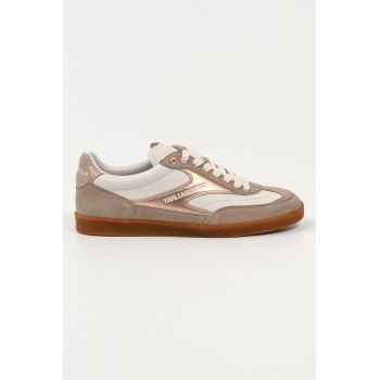 Pantofi sport din piele cu garnituri contrastante