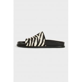 Papuci din piele cu animal print