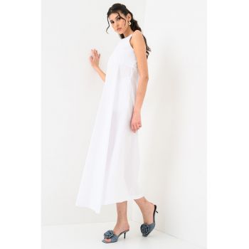 Rochie lunga din bumbac cu buzunare