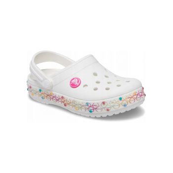Saboti Copii -  Crocband Stretch Necklace Clog Kids - Alb