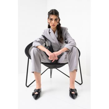 Sacou regular-fit cu revere decupate