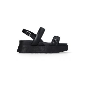 Sandale wedge din piele ecoologica