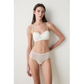 Sutien balconette cu detalii florale
