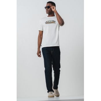 Tricou cu decolteu la baza gatului si imprimeu