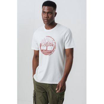 Tricou cu decolteu la baza gatului si logo